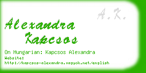 alexandra kapcsos business card